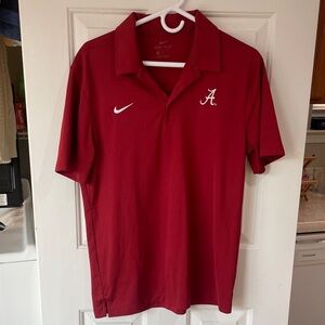 Nike Crimson Polo Shirt with Embroidered Logo